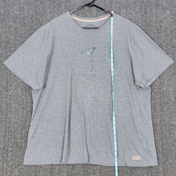 Life Is Good T-Shirt Mens XXL Gray Short Sleeve Smiling Golfer Golfing Tee - Picture 4 of 11
